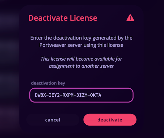 Deactivate License
