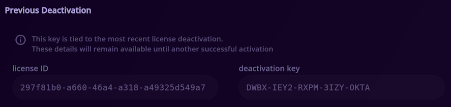 Previous Deactivation